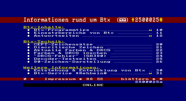 Informationen zu Btx aus Btx